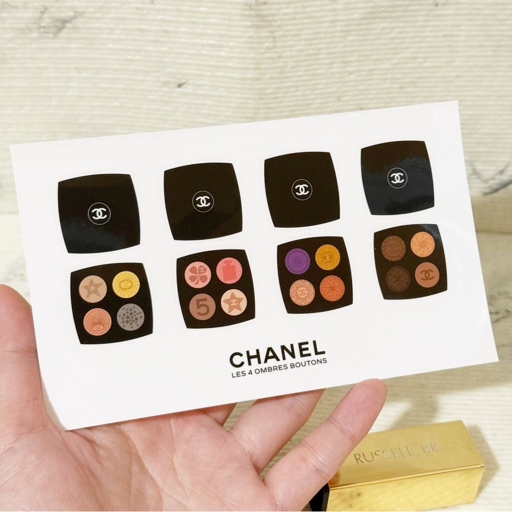 Chanel Sticker Sheet: Chanel Beauty Stickers of Les 4 Ombres Boutons Eyeshadow